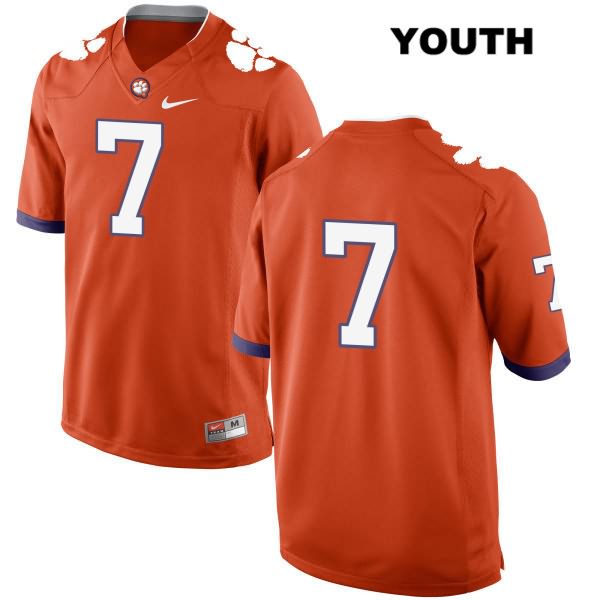 Youth Clemson Tigers #7 Chase Brice Stitched Orange Authentic Nike No Name NCAA College Football Jersey PDY5846LA